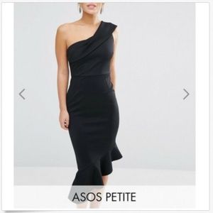 ASOS PETITE Scuba Black Dress 0P